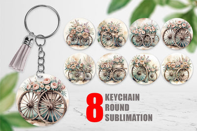 Keychain Wagon Wheels Sublimation artnoy 