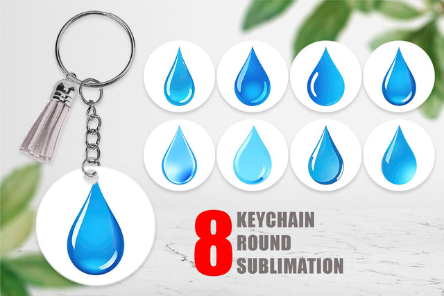 Keychain Water Droplet Sublimation artnoy 