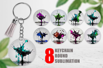 Keychain Water Ink Drop Sublimation artnoy 