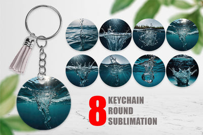 Keychain Water Splash Sublimation artnoy 