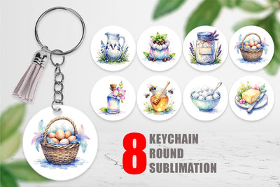 Keychain Watercolor Baking Essentials Sublimation artnoy 