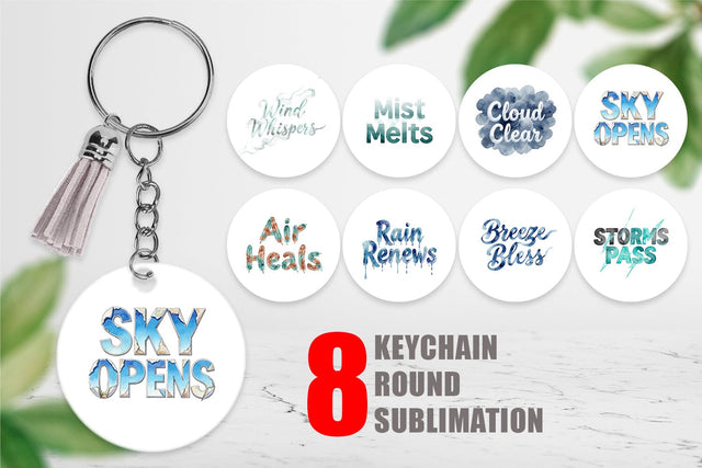 Keychain Watercolor Celestial Mental Health Art Sublimation artnoy 