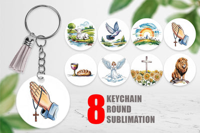 Keychain Watercolor Christian Sublimation artnoy 