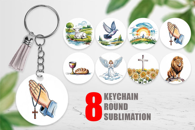 Keychain Watercolor Christian Sublimation artnoy 