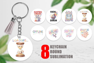 Keychain Watercolor Funny 90s Tech Quotes Sublimation artnoy 