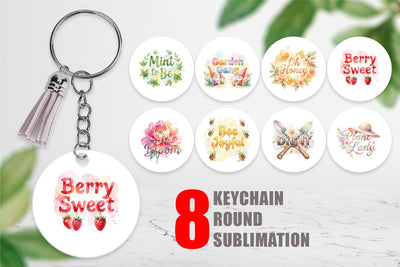 Keychain Watercolor Funny Punny Garden Quotes Sublimation artnoy 
