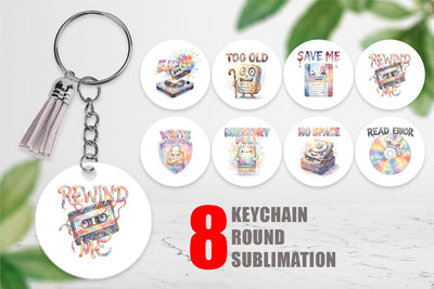 Keychain Watercolor Funny Retro Storage Quotes Sublimation artnoy 