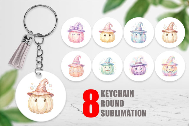 Keychain Watercolor Pastel Fairytale Witch Hat Sublimation artnoy 