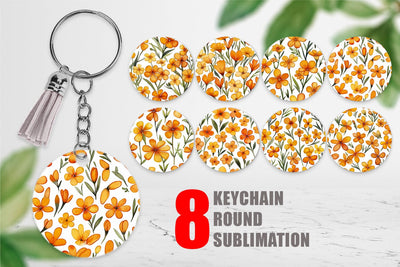 Keychain Watercolor Phlox Petals Sublimation artnoy 