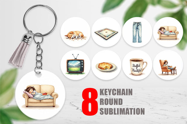 Keychain Watercolor Post Feast Coma Sublimation artnoy 