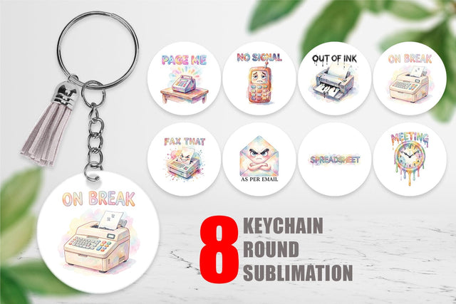 Keychain Watercolor Sarcastic 90s Office Quotes Sublimation artnoy 