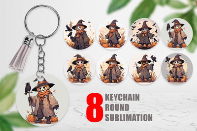 Keychain Watercolor Scarecrow Sublimation artnoy 