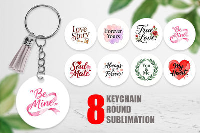 Keychain Watercolor Sweetheart Quotes Sublimation artnoy 