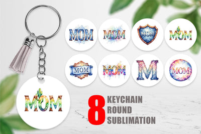 Keychain Watercolor Western Mom Sublimation artnoy 