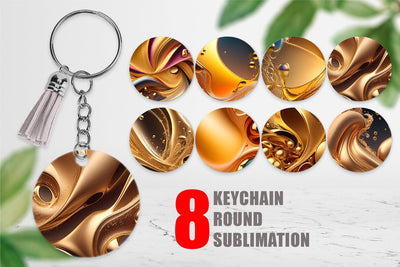 Keychain Wave Liquid Gold Sublimation artnoy 