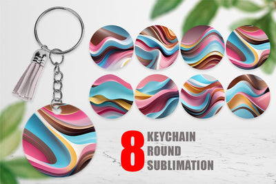 Keychain Wave Pastel Sublimation artnoy 