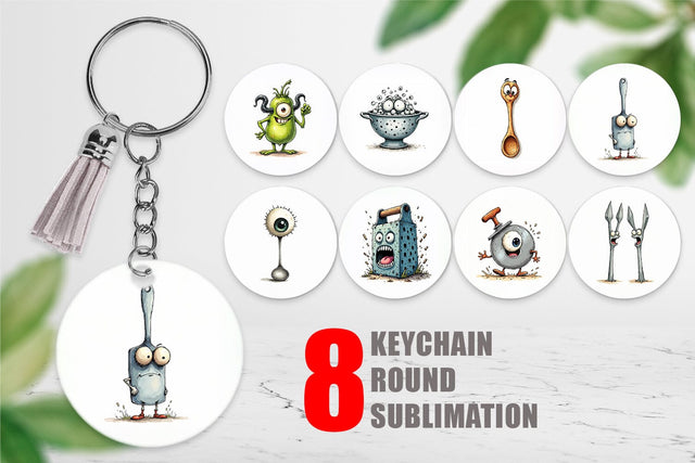 Keychain Weary Utensils Sublimation artnoy 