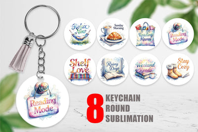 Keychain Weekend Reading Quotes Sublimation artnoy 