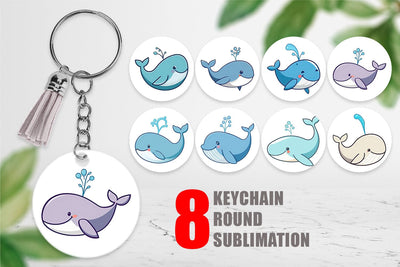 Keychain Whale Spout Sublimation artnoy 