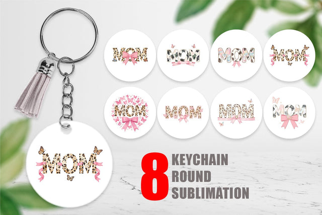 Keychain Whimsical Boho MOM Butterfly Sublimation artnoy 