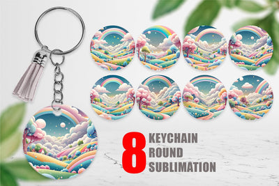 Keychain Whimsical Wonderland Sublimation artnoy 