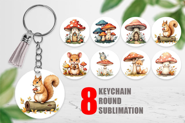 Keychain Whimsical Woods Sublimation artnoy 