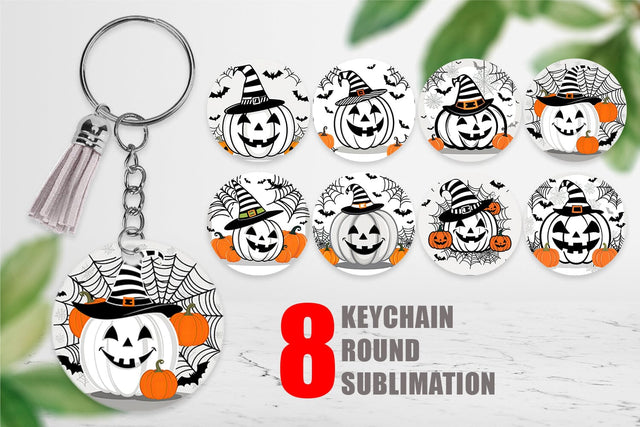 Keychain White Pumpkin Sublimation artnoy 