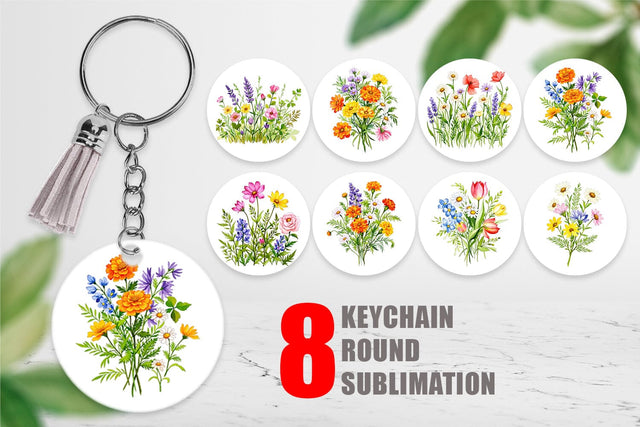Keychain Wildflower Drift Sublimation artnoy 