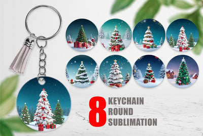 Keychain Winter Christmas Sublimation artnoy 