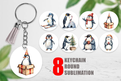 Keychain Winter Penguins Sublimation artnoy 