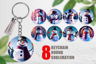 Keychain Winter Snowman Sublimation artnoy 