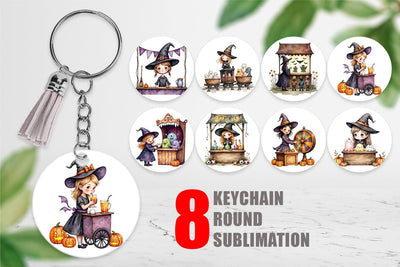 Keychain Witch Market Night Sublimation artnoy 