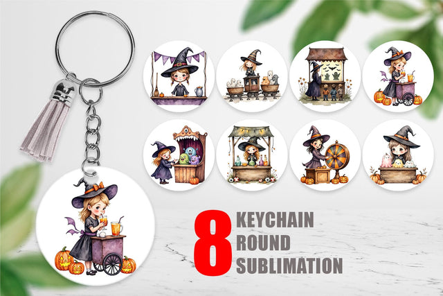 Keychain Witch Market Night Sublimation artnoy 