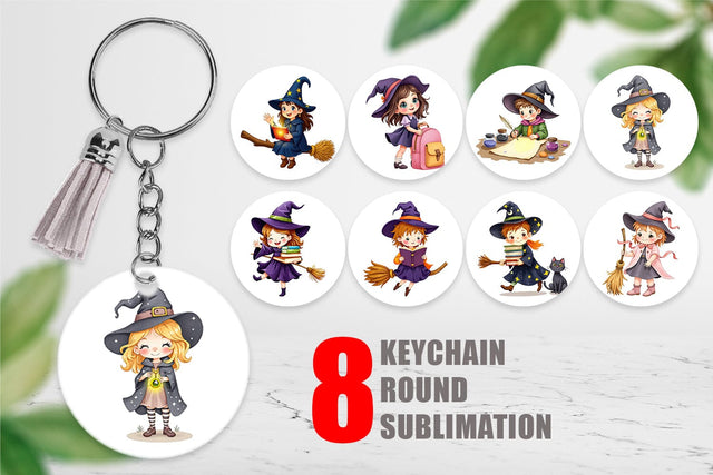 Keychain Witch School Days Sublimation artnoy 