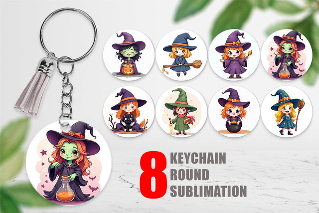Keychain Witch Vibes Sublimation artnoy 
