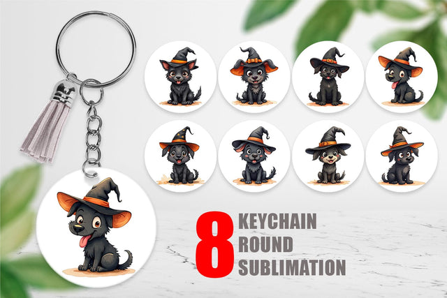 Keychain Witchy Pup Sublimation artnoy 