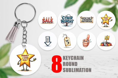 Keychain Witty Warning Icons Sublimation artnoy 