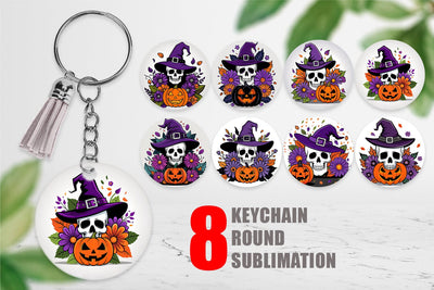 Keychain Wizard Hat Skull Sublimation artnoy 