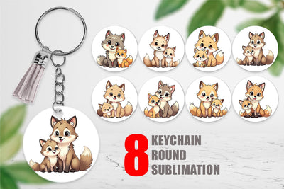 Keychain Wolf Mother's Day Sublimation artnoy 