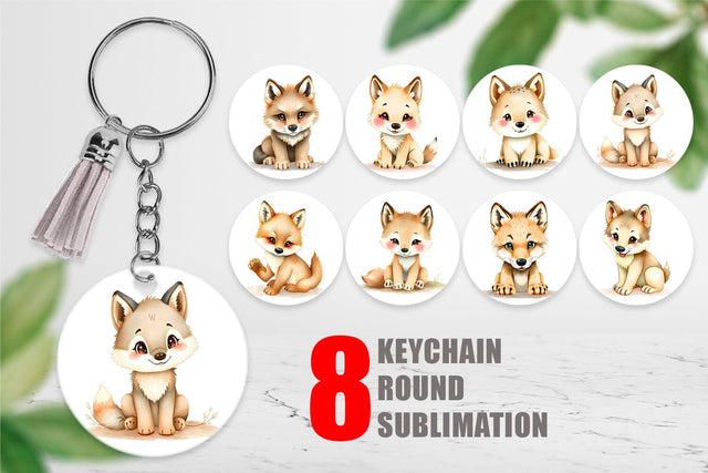 Keychain Wolf Wildlife Sublimation artnoy 