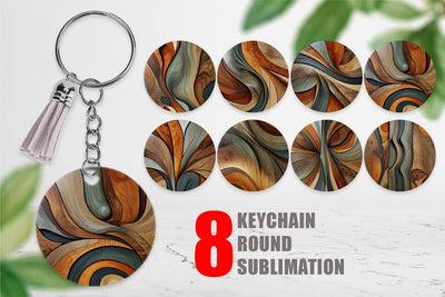 Keychain Wood Wave Texture Sublimation artnoy 