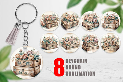 Keychain Wooden Cigar Box Sublimation artnoy 