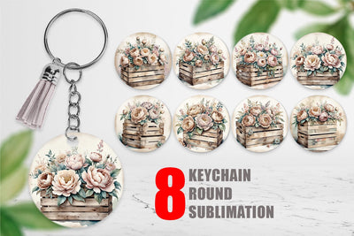 Keychain Wooden Crate Sublimation artnoy 