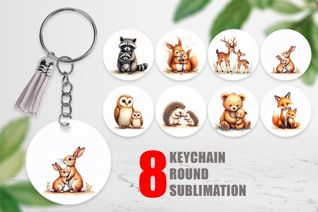 Keychain Woodland Babies Sublimation artnoy 