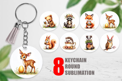 Keychain Woodland Easter Friends Sublimation artnoy 