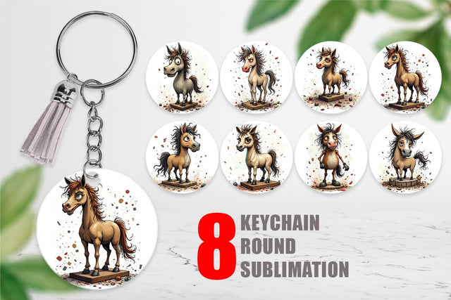 Keychain Wrecked Nutcracker Horse Sublimation artnoy 