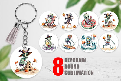 Keychain Zany Zombie Escapades Sublimation artnoy 