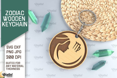 Keychain ZODIAC Laser Cut. ZODIAC Sign Keychain SVG SVG Evgenyia Guschina 