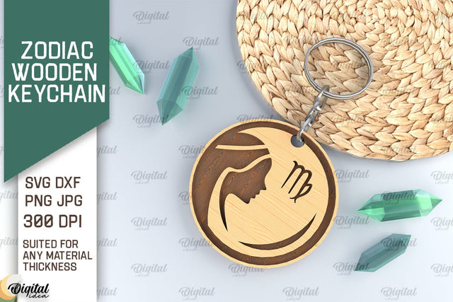 Keychain ZODIAC Laser Cut. ZODIAC Sign Keychain SVG SVG Evgenyia Guschina 