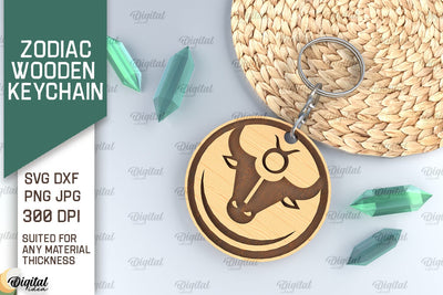 Keychain ZODIAC Laser Cut. ZODIAC Sign Keychain SVG SVG Evgenyia Guschina 